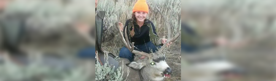 Girl with Hunted Mule Deer